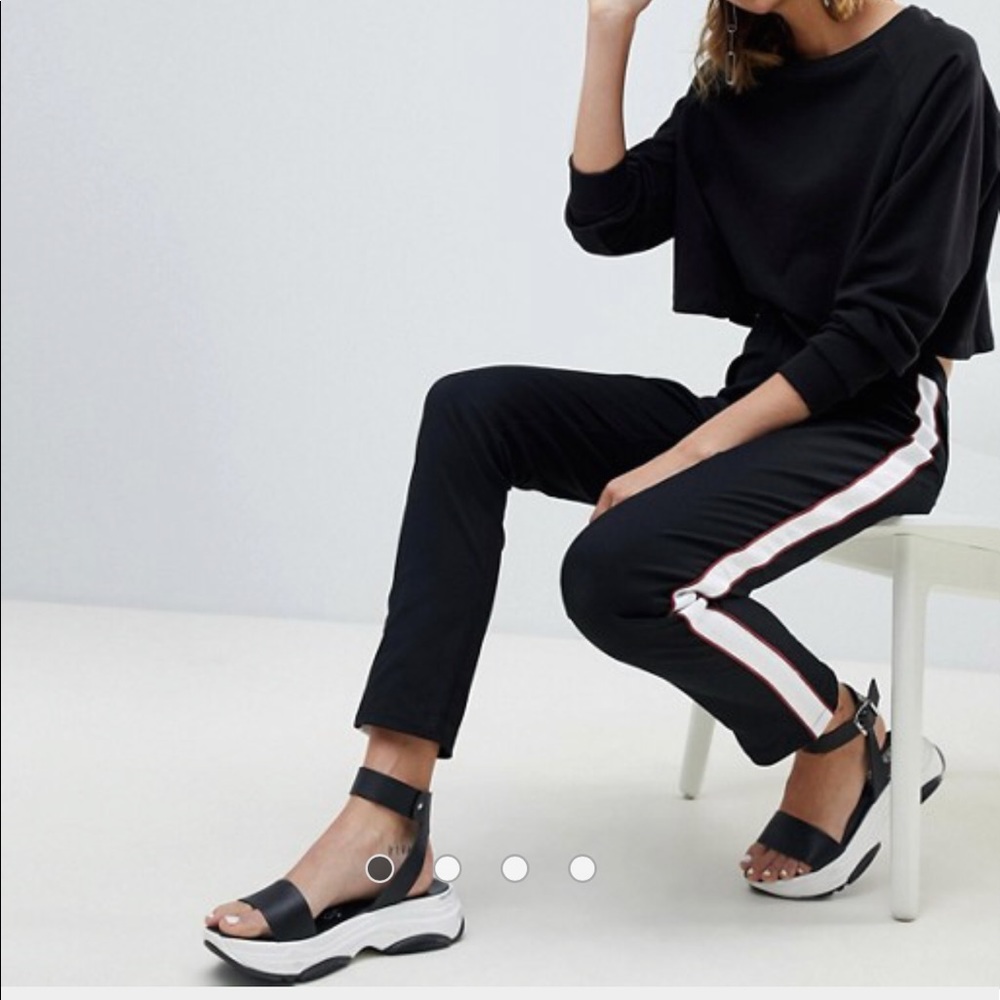 ASOS DESIGN cigarette pants with side piping